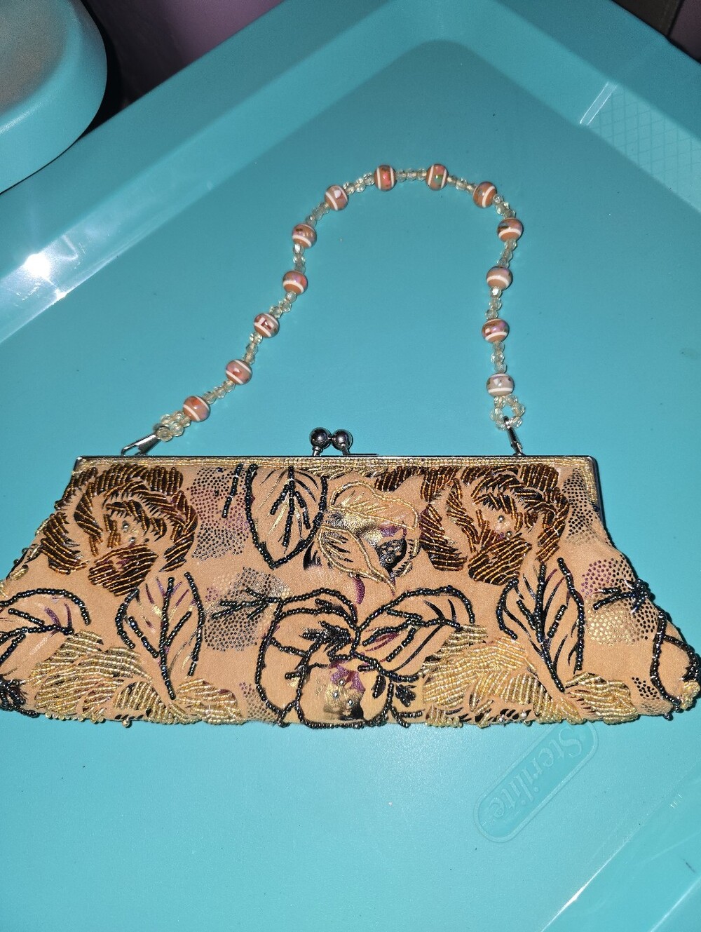 Vintage Beaded Bag With Beaded Handle